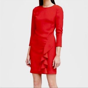 Banana Republic Red Ruffle Dress, Size 4